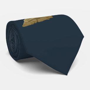 Golden Deer on Dark Blue, Customizable Neck Tie