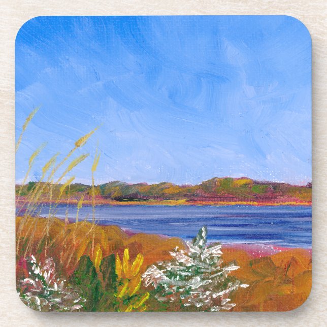 Golden Delaware River Drink Coaster (Front)