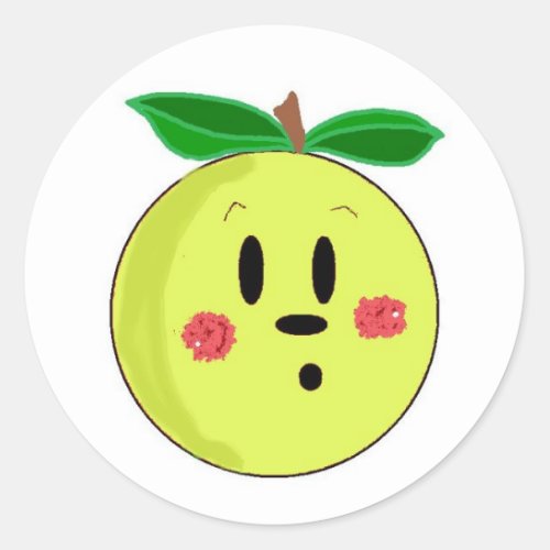 Golden Delicious Apple Face Classic Round Sticker