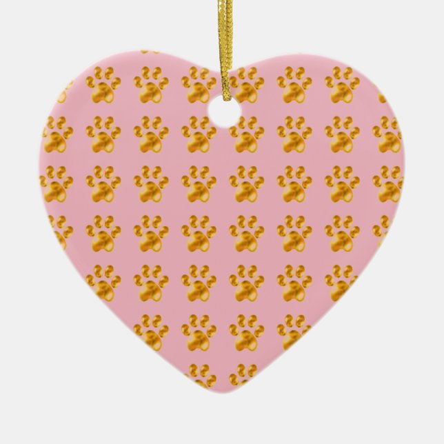 Golden Delicious Cute little paws Ceramic Ornament (Front)
