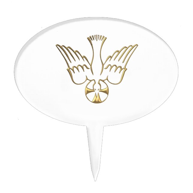 Golden Descent of The Holy Spirit Symbol Cake Topper (Front)