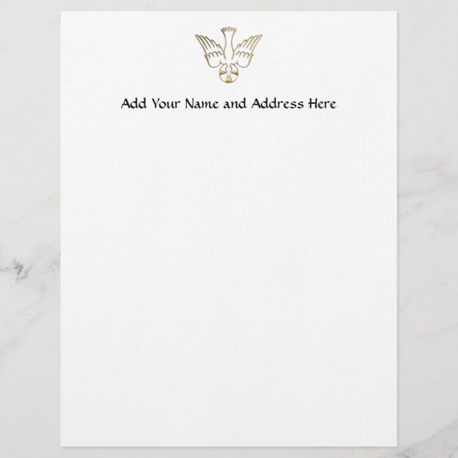 Golden Descent of The Holy Spirit Symbol Letterhead (Front)