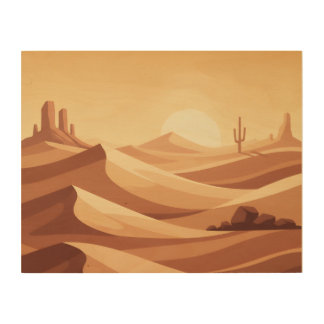 Golden Desert Dunes Wall Art – Warm Minimalist Lan