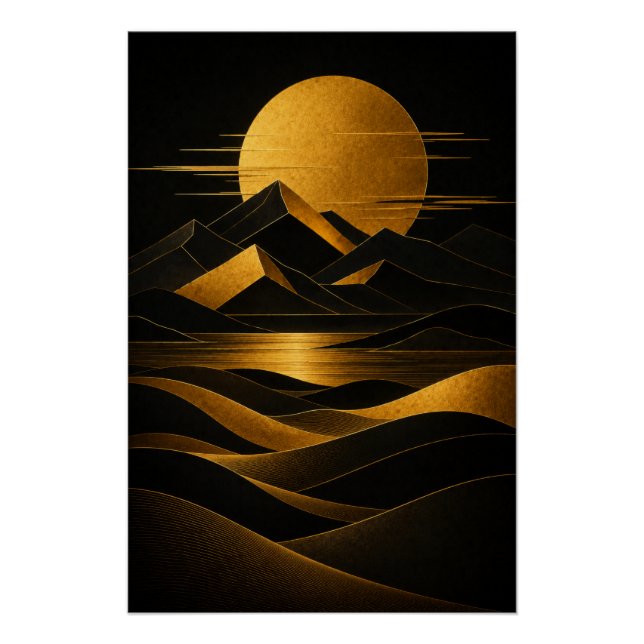 Golden Desert Horizon Poster (Front)