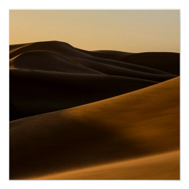 Golden Desert Sand Dunes Wall Art - Serene Minimal (Front)