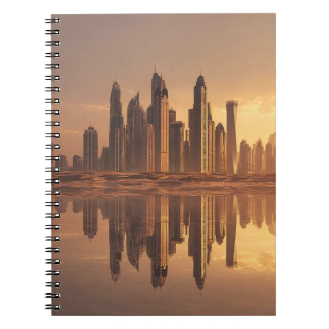 Golden Desert Skyline Reflection Notebook (Front)