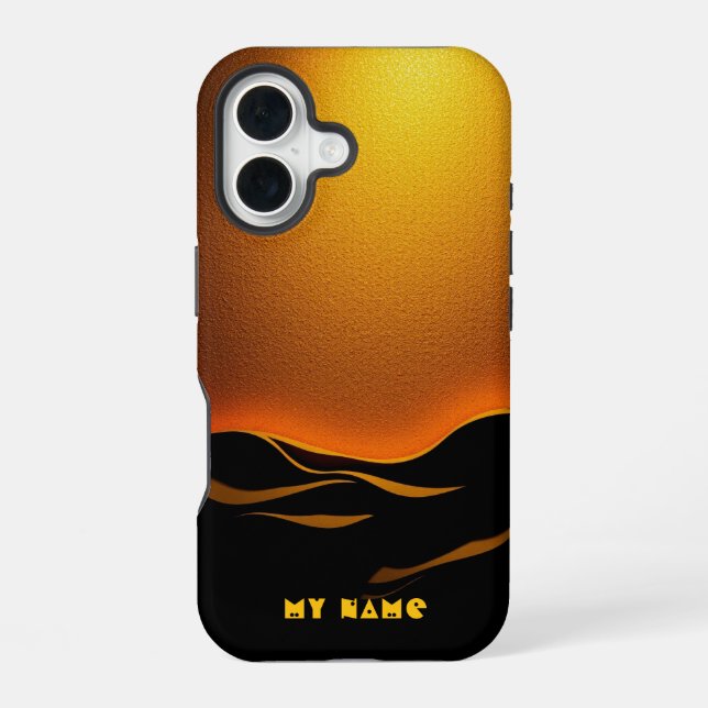 Golden Desert Waves at Sunset Iphone Case (Back)