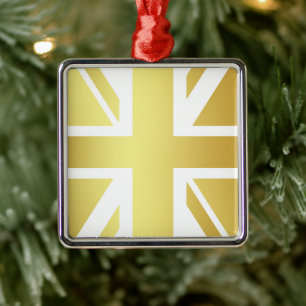 Golden Design Union Jack British Flag Metal Ornament