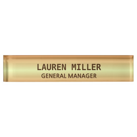 Golden Desk Name Plate
