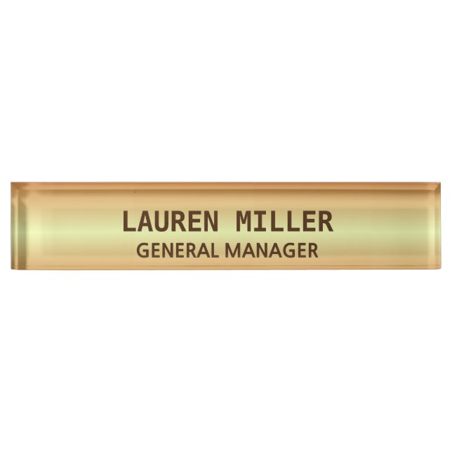Golden Desk Name Plate (Front)