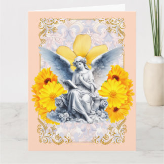 Golden Devotion - Sunflower Angel Card