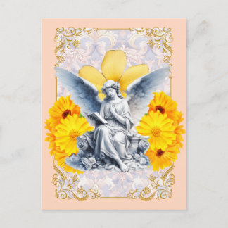 Golden Devotion - Sunflower Angel Postcard