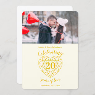 Golden Diamond Anniversary 20 years photo Invitation