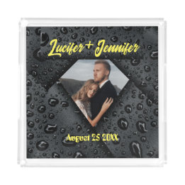 Golden Diamond Modern Elegant Customised Wedding Acrylic Tray