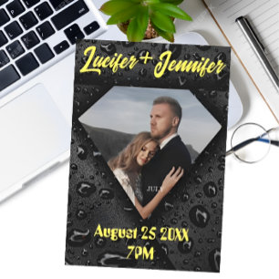 Golden Diamond Modern Elegant Customised Wedding Invitation
