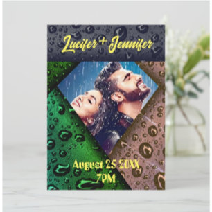 Golden Diamond Modern Elegant Customised Wedding  Invitation