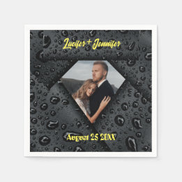 Golden Diamond Modern Elegant Customised Wedding Napkins