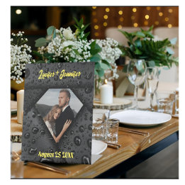 Golden Diamond Modern Elegant Customised Wedding Pedestal Sign