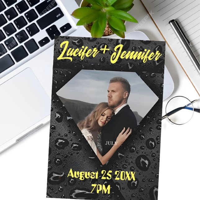 Golden Diamond Modern Elegant Customised Wedding  Save The Date (Creator Uploaded)