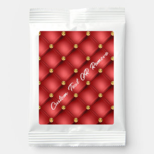 Golden Diamond Tufted Leather Custom Text Name Red Margarita Drink Mix