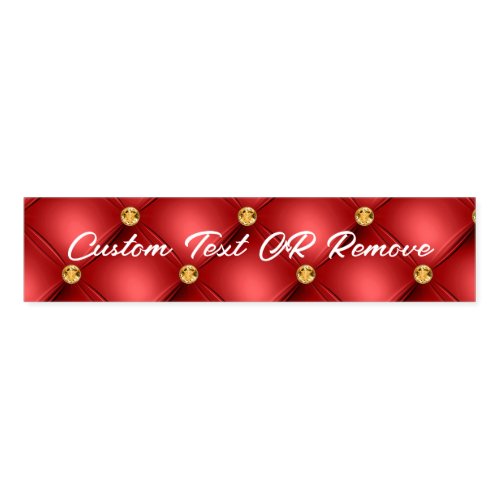 Golden Diamond Tufted Leather Custom Text Name Red Napkin Bands