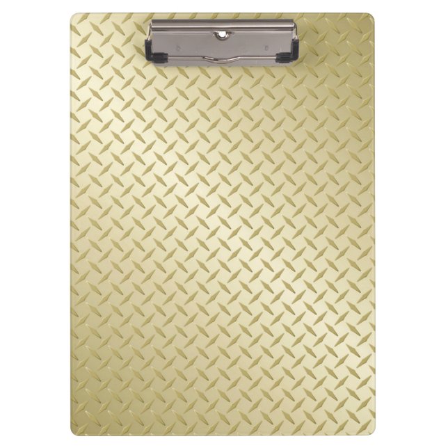 Golden Diamondplate Metal Look Clipboard (Front)