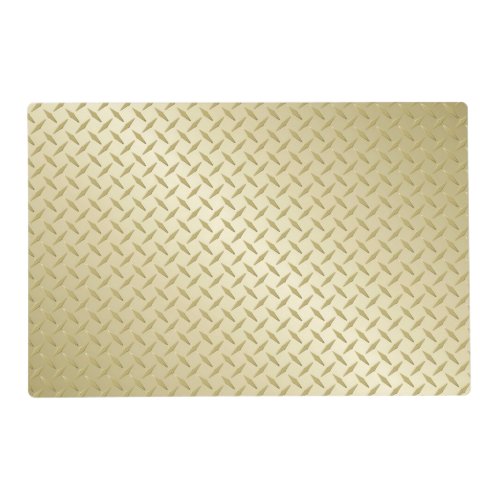 Golden Diamondplate Metal Look Placemat