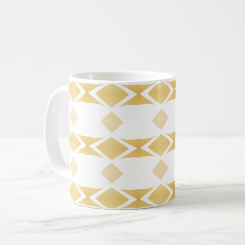 Golden Diamonds Elegant White Gold Festive Pattern Coffee Mug