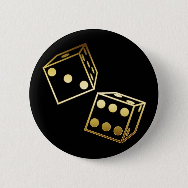 GOLDEN DICE PINBACK BUTTON (Front)