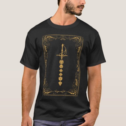 Golden Dice Sword Tabletop RPG T_Shirt