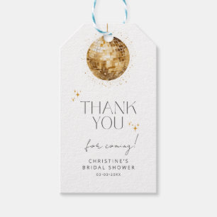 Golden Disco Ball Bridal Shower Thank You Gift Tags