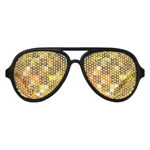 Golden Disco Ball Party Shades Sunglasses