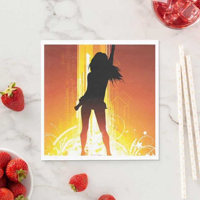 Golden Disco Woman Napkins (Creator Uploaded)