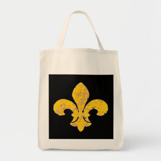 Golden Distressed Fleur De Lis Tote Bag