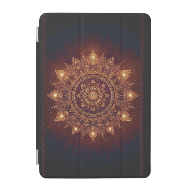 Golden Diwali Mandala – Light Within and Around iPad Mini Cover (Front)