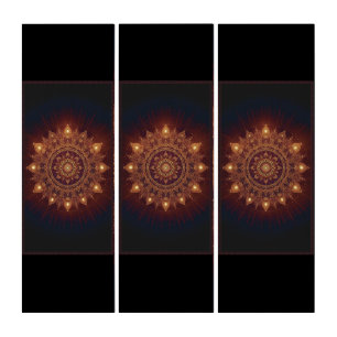 Golden Diwali Mandala – Light Within and Around Triptych