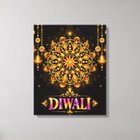 Golden Diwali Mandala Rangoli Festival of Lights