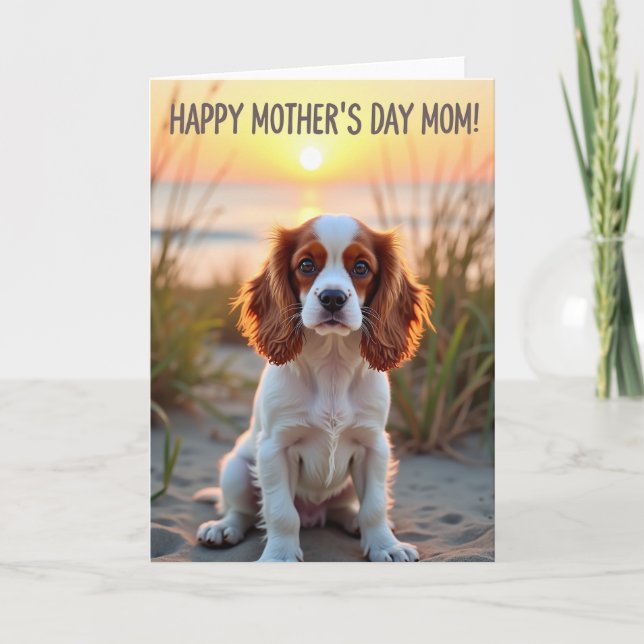 Golden Dog Beach Scene Card (Front)