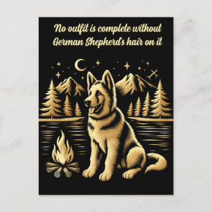 Golden Dog by the Campfire Postcard