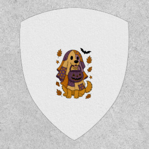 Golden Dog Ghost Halloween Patch