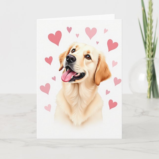 Golden Dog Hearts Mothers Day Card (Front)