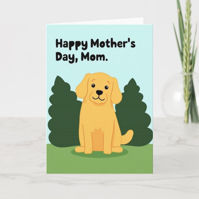 Golden Dog Mothers Day Art Card (Front)