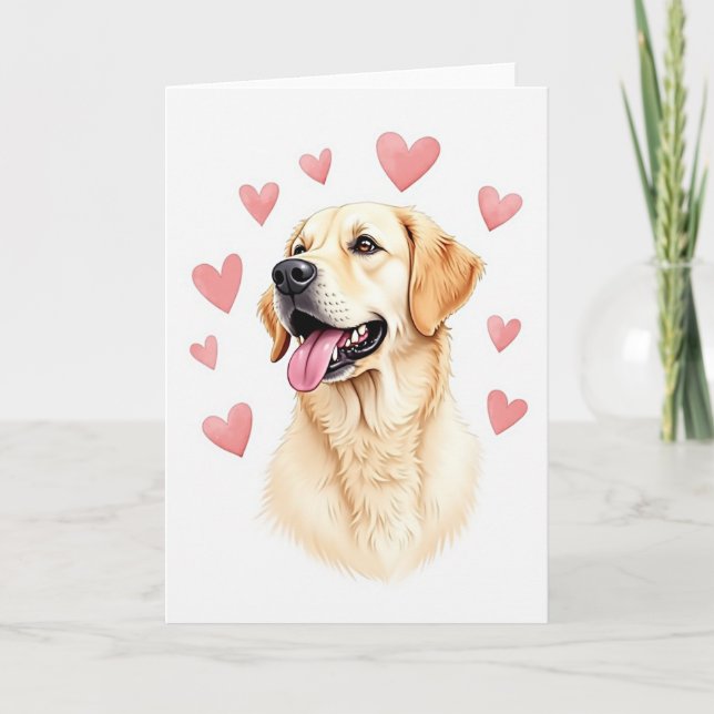 Golden Dog Mothers Day Heart Card (Front)