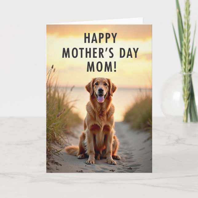 Golden Dog Mothers Day Love Card (Front)