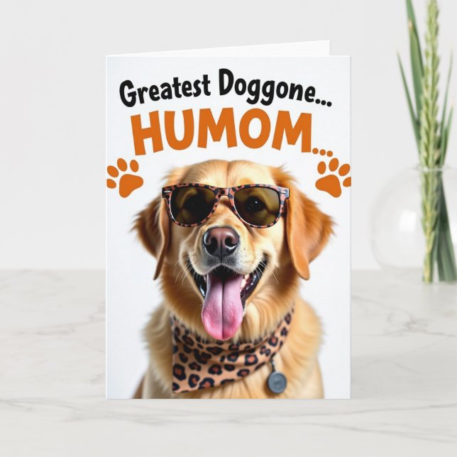 Golden Dog Mothers Day Message Card (Front)