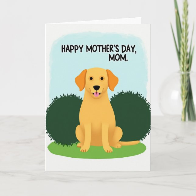Golden Dog Mothers Day Mom Card (Front)