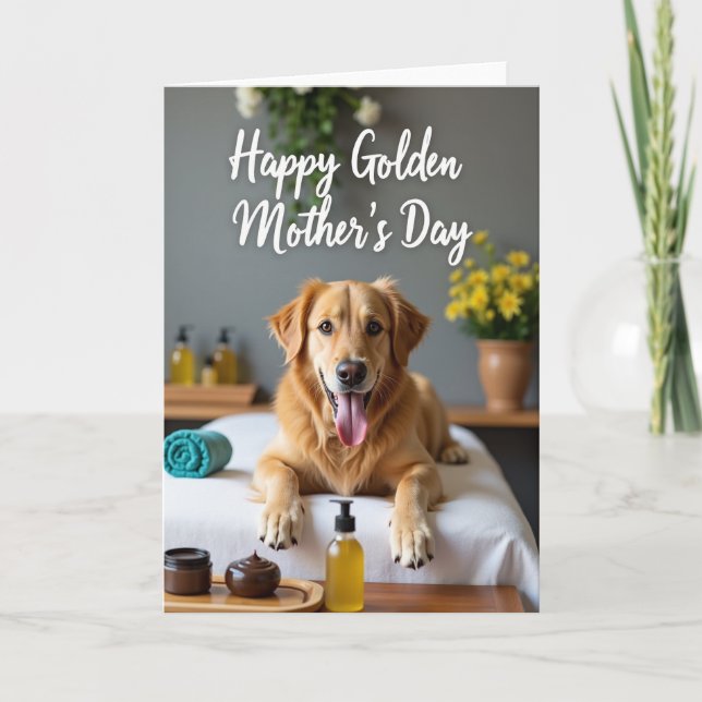 Golden Dog Mothers Day Spa Card (Front)