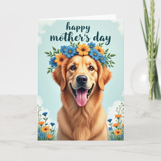 Golden Dog Portrait Smile Card (Front)