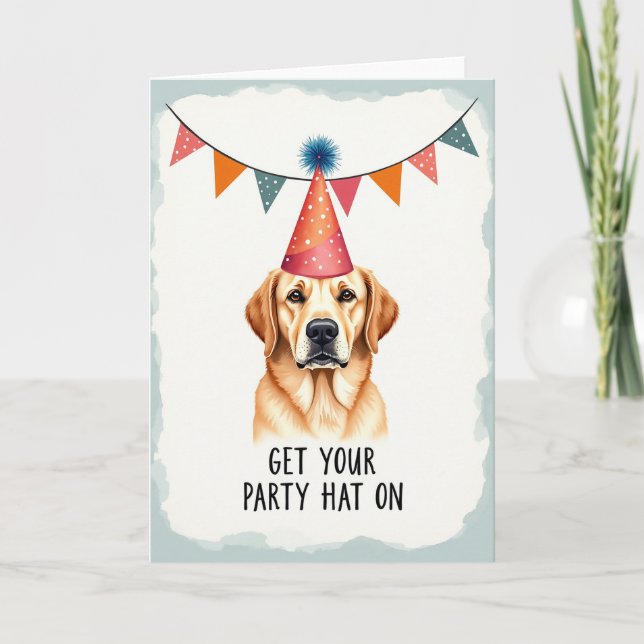 Golden Dog Sweet Birthday Card (Front)