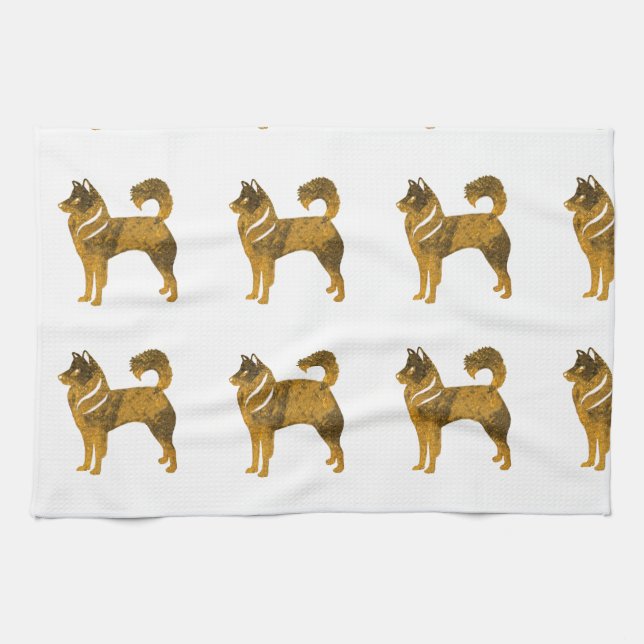 Golden dog Towel Husky (Horizontal)